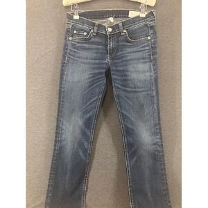 Rag & Bone JEAN Frayd Doheny Crop Jeans Dark Wash Raw Hem Size 26
